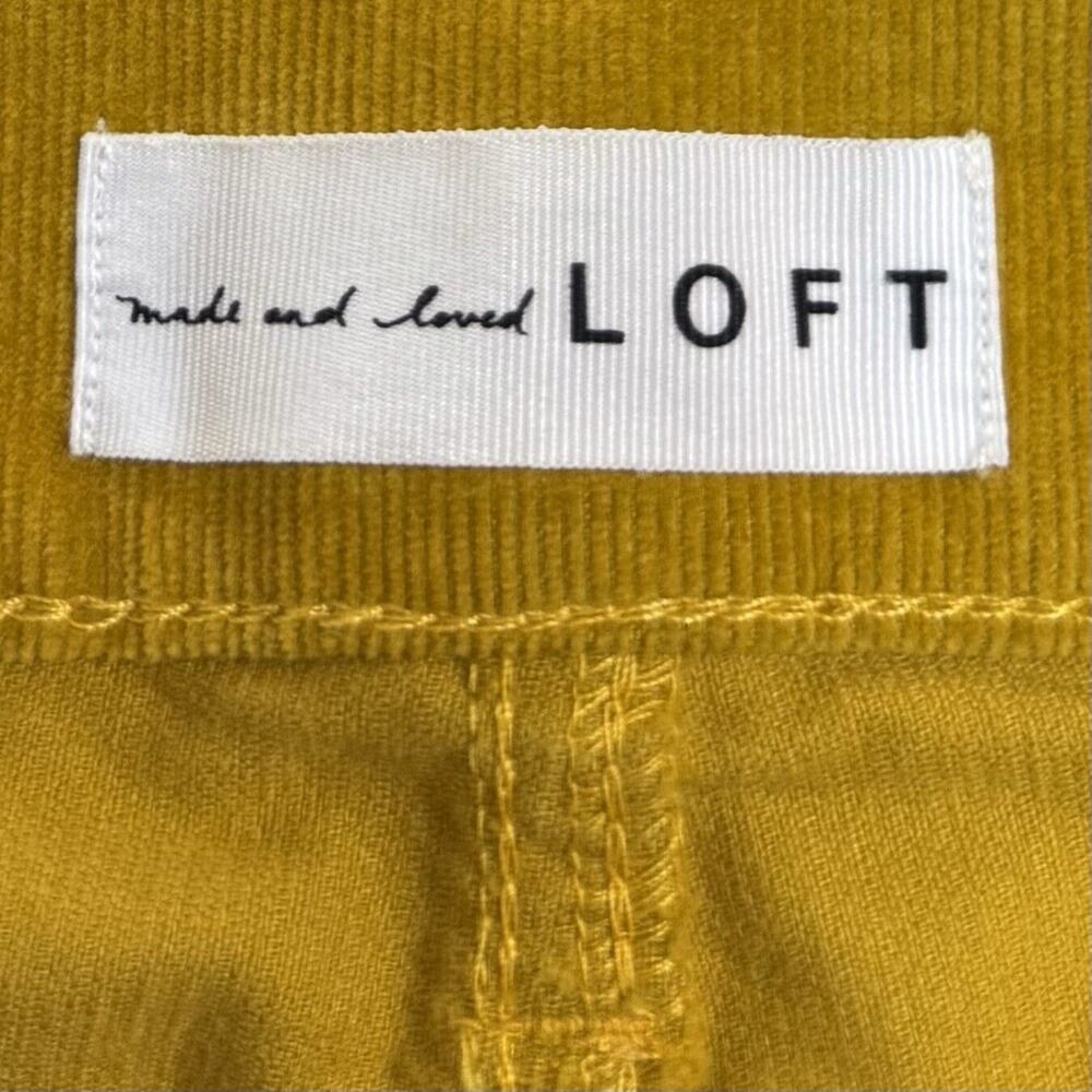 Ann Taylor Loft Pants Women's 2 Mustard Yellow Fine Corduroy High Waist Skinny - Picture 5 of 9